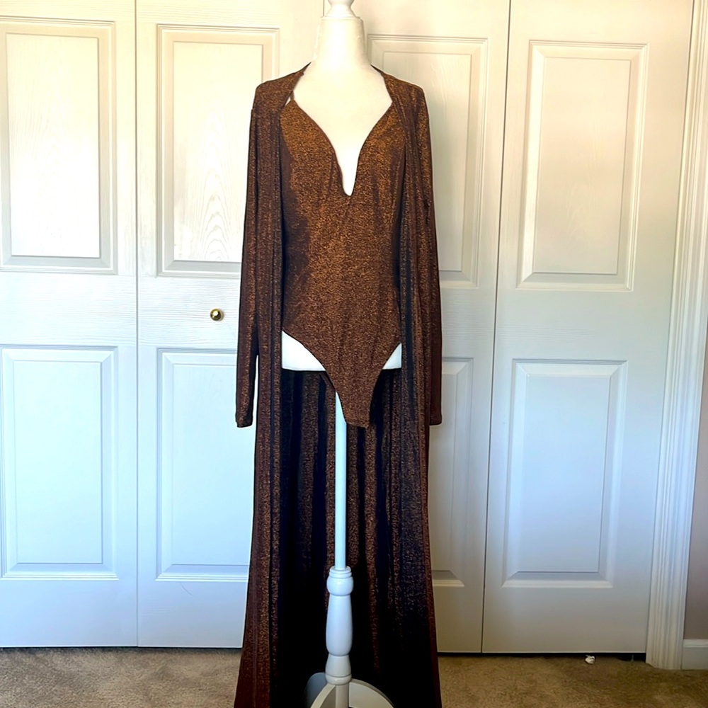 Sequence, bronze, gold, Teddy and matching cardigan set